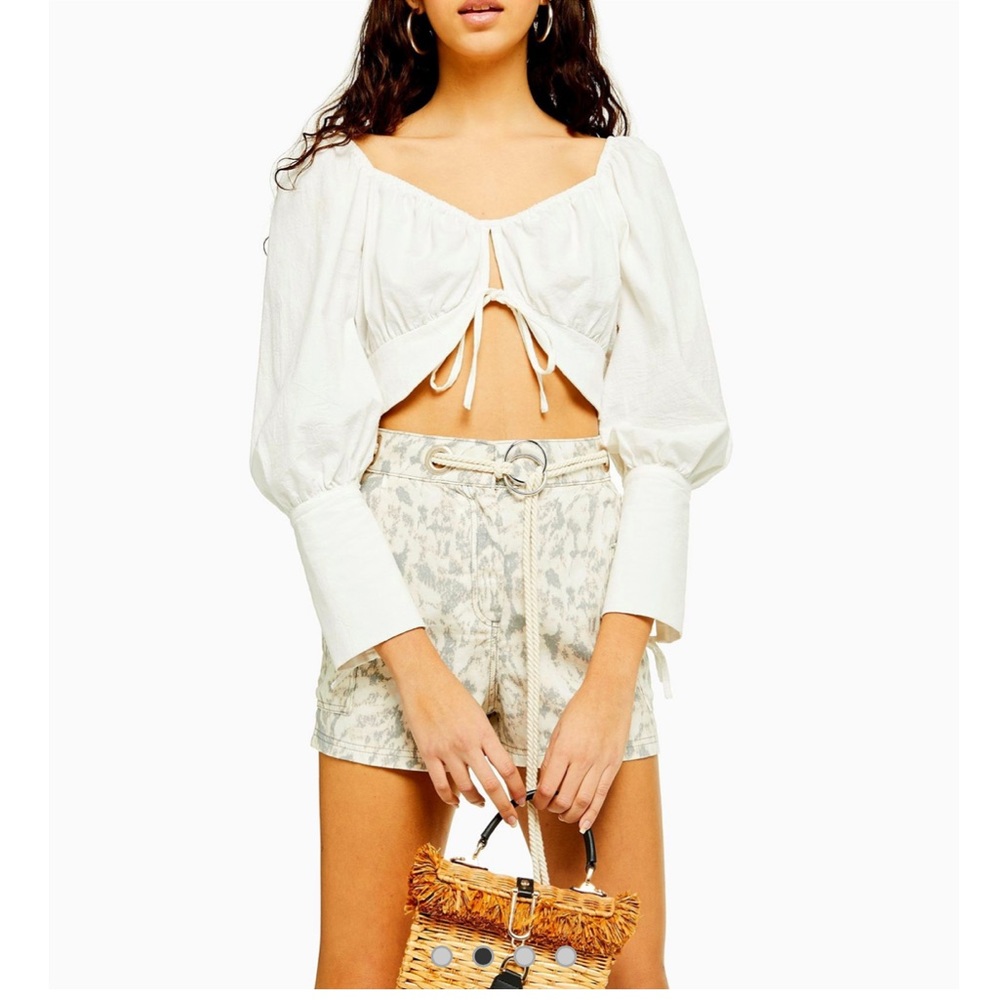 NWT TOPSHOP TIE DIE ROPE BELT HIGH RISE SHORTS